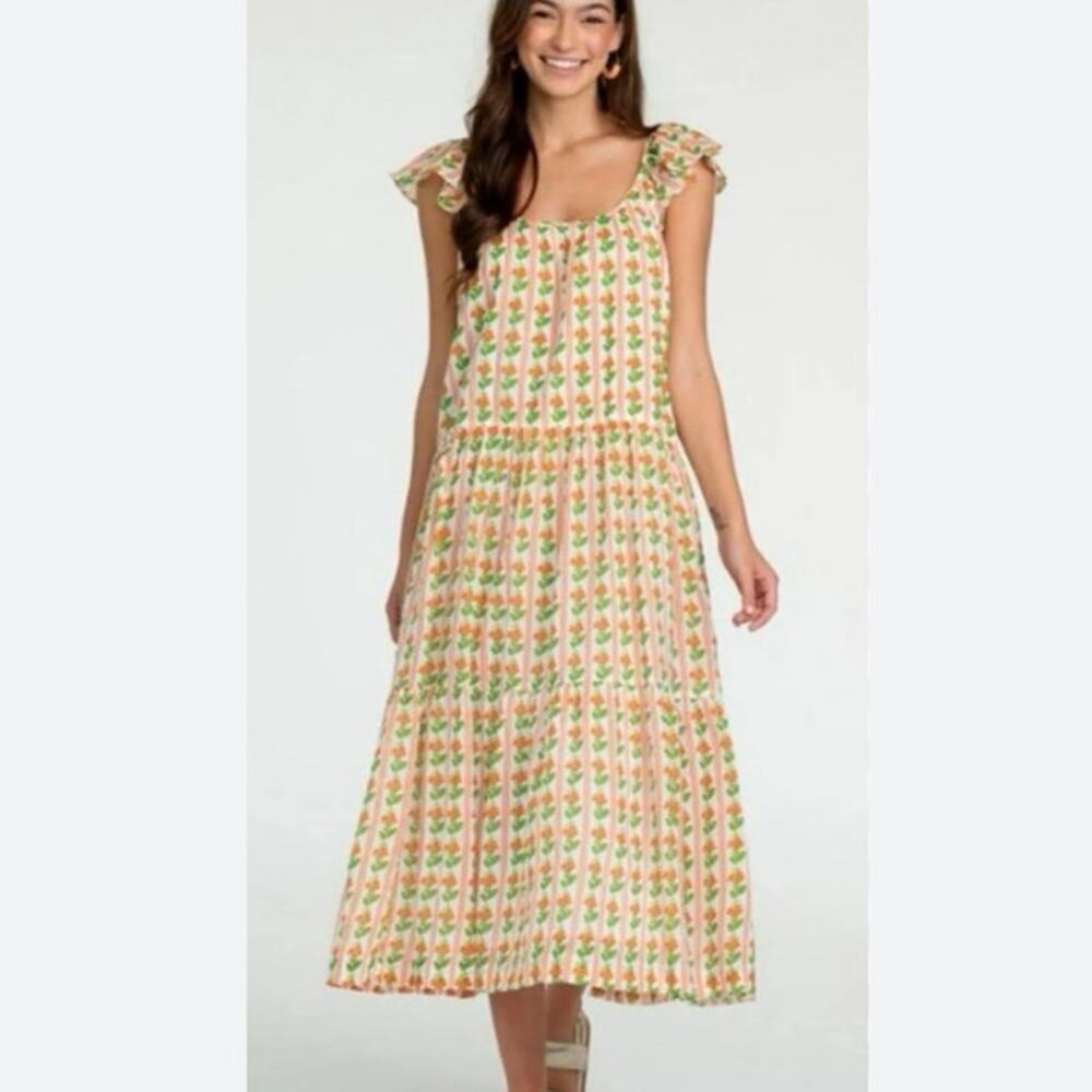 Olivia James Milly dress floral melon size small